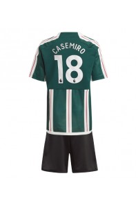 Fotbalové Dres Manchester United Casemiro #18 Dětské Venkovní Oblečení 2023-24 Krátký Rukáv (+ trenýrky)